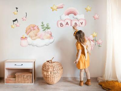 Samolepky na stenu 80x114 Pastelové akvarelové dekorácie pre malú princeznú