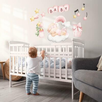Samolepky na stenu 80x114 Pastelové akvarelové dekorácie pre malú princeznú