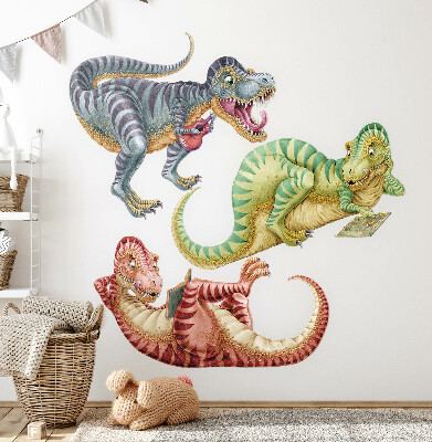 Samolepky na stenu 80x121 Farebné dinosaury v kreslenom pastelovom štýle
