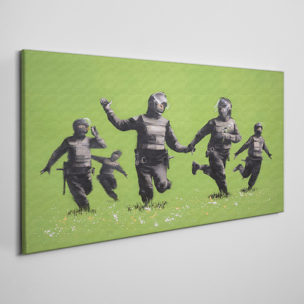 Obraz Canvas Poriadková polícia na Banksy Field