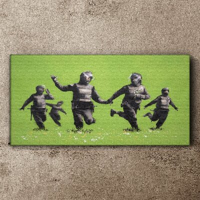 Obraz Canvas Poriadková polícia na Banksy Field