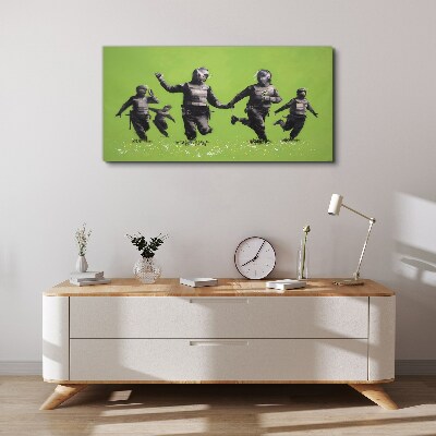 Obraz Canvas Poriadková polícia na Banksy Field