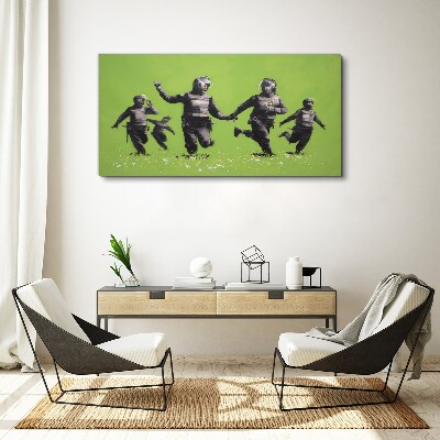 Obraz Canvas Poriadková polícia na Banksy Field
