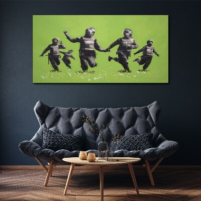 Obraz Canvas Poriadková polícia na Banksy Field