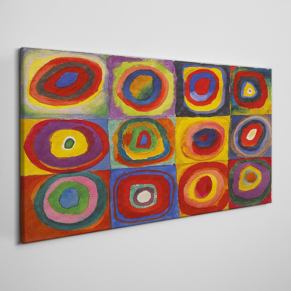 Obraz Canvas Farebné štúdio: Štvorce so sústrednými kruhmi Kandinsky