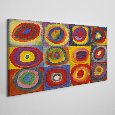 Obraz Canvas Farebné štúdio: Štvorce so sústrednými kruhmi Kandinsky