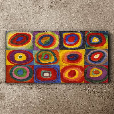 Obraz Canvas Farebné štúdio: Štvorce so sústrednými kruhmi Kandinsky