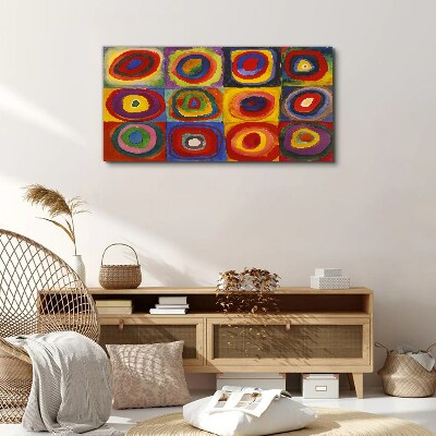 Obraz Canvas Farebné štúdio: Štvorce so sústrednými kruhmi Kandinsky
