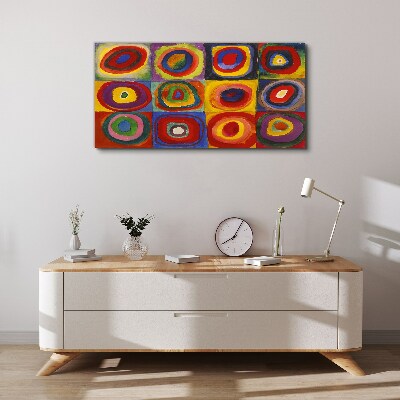 Obraz Canvas Farebné štúdio: Štvorce so sústrednými kruhmi Kandinsky