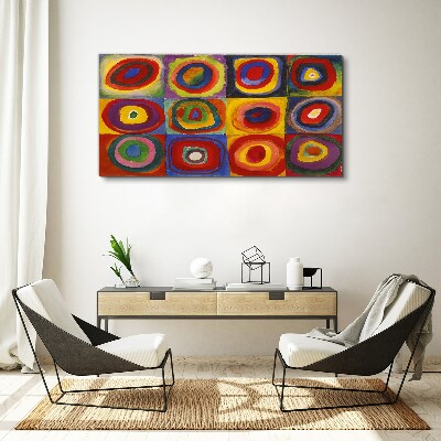 Obraz Canvas Farebné štúdio: Štvorce so sústrednými kruhmi Kandinsky