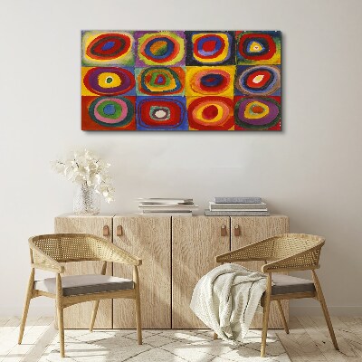 Obraz Canvas Farebné štúdio: Štvorce so sústrednými kruhmi Kandinsky