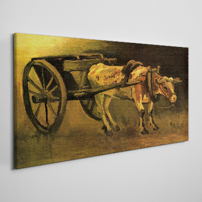 Obraz Canvas Vôl pri vozíku