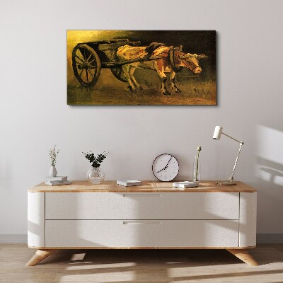Obraz Canvas Vôl pri vozíku