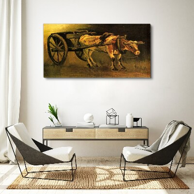 Obraz Canvas Vôl pri vozíku