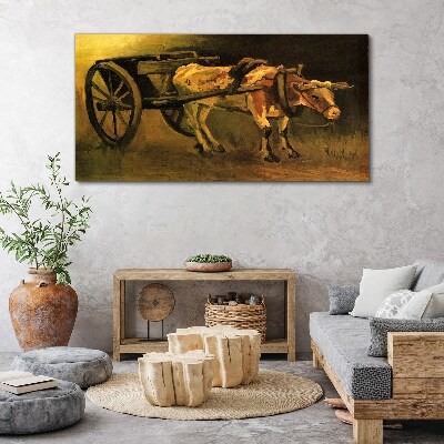 Obraz Canvas Vôl pri vozíku