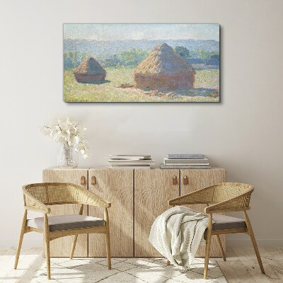 Obraz Canvas Letné slnko nad kopami sena