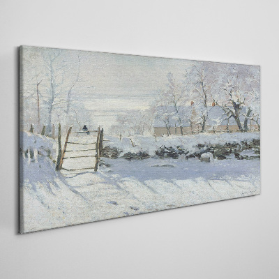 Obraz Canvas Zimná krajina s bránou
