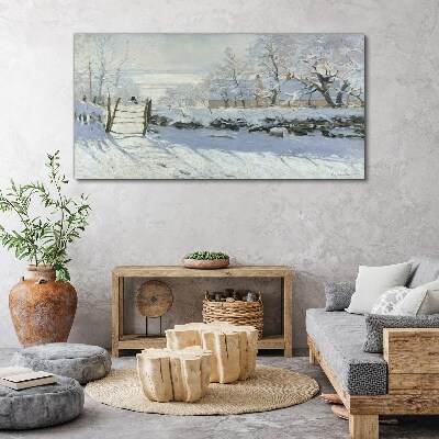 Obraz Canvas Zimná krajina s bránou
