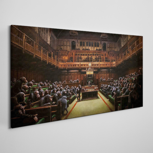 Obraz Canvas Zhromaždenie opíc v parlamente