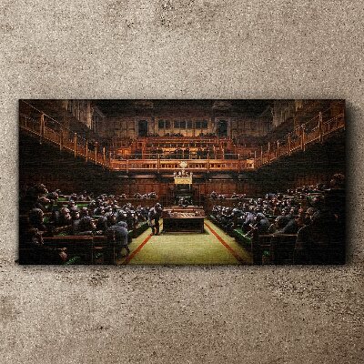 Obraz Canvas Zhromaždenie opíc v parlamente