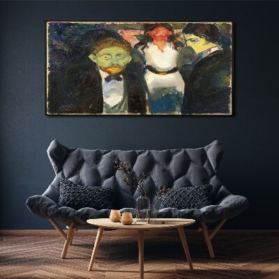 Obraz Canvas Zelené tváre v nočnej krajine