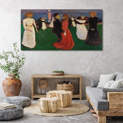Obraz Canvas Tancujúce postavy na zelenom pozadí