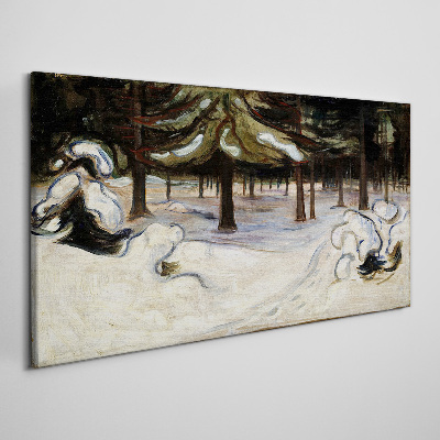 Obraz Canvas Zimná krajina so stromami