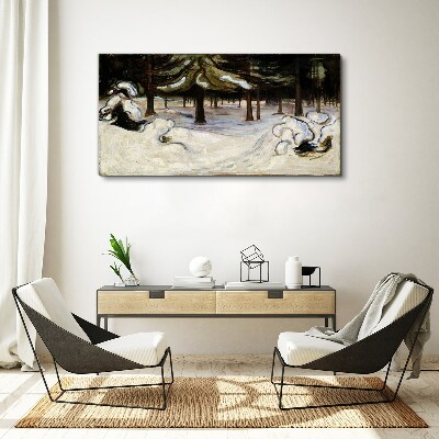Obraz Canvas Zimná krajina so stromami