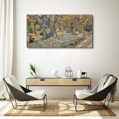 Obraz canvas Stromami lemovaná ulica na jarnom slnku