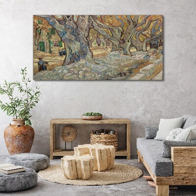 Obraz canvas Stromami lemovaná ulica na jarnom slnku