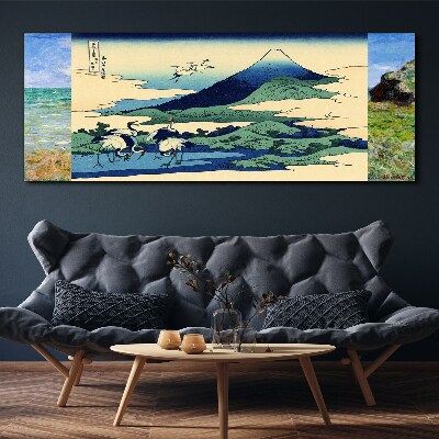 Obraz canvas Žeriavy pri hore