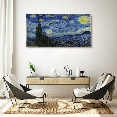 Obraz canvas Hviezdna noc nad Rhonou