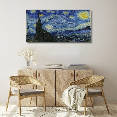 Obraz canvas Hviezdna noc nad Rhonou