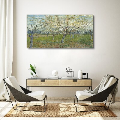 Obraz canvas Kvitnúce stromy na jarnom slnku