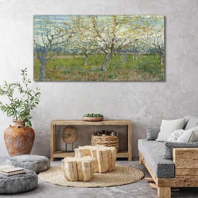 Obraz canvas Kvitnúce stromy na jarnom slnku