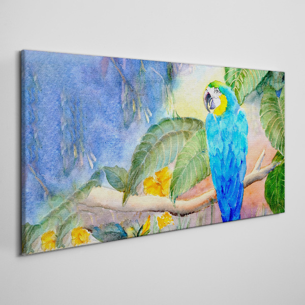 Obraz canvas Tropický papagáj v akvarelu