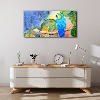 Obraz canvas Tropický papagáj v akvarelu