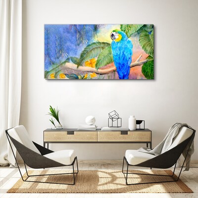 Obraz canvas Tropický papagáj v akvarelu