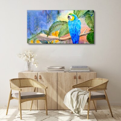 Obraz canvas Tropický papagáj v akvarelu