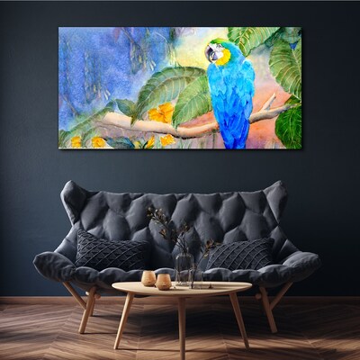Obraz canvas Tropický papagáj v akvarelu