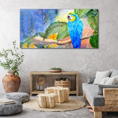 Obraz canvas Tropický papagáj v akvarelu