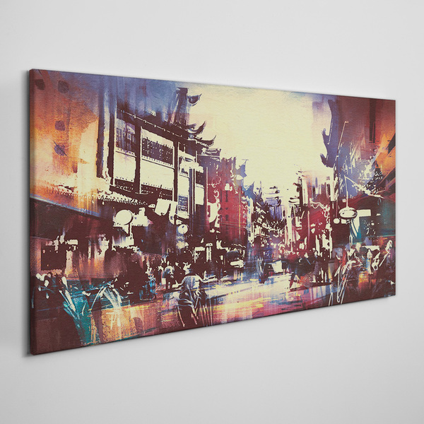Obraz Canvas Streetscape v nočných farbách