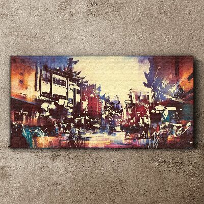 Obraz Canvas Streetscape v nočných farbách