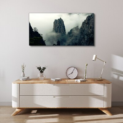 Obraz canvas Zahmlená horská krajina