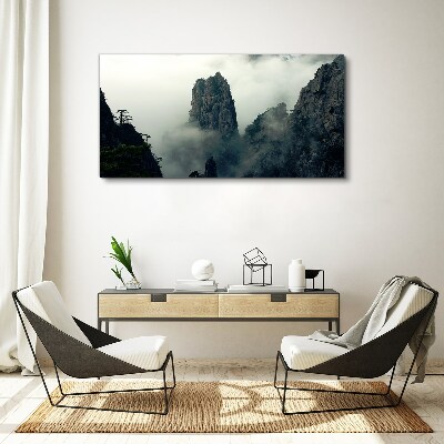 Obraz canvas Zahmlená horská krajina