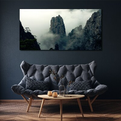 Obraz canvas Zahmlená horská krajina