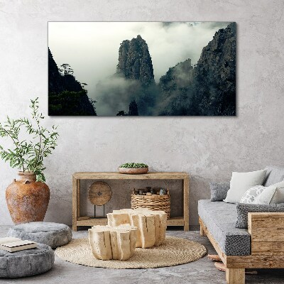 Obraz canvas Zahmlená horská krajina