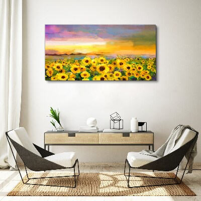 Obraz Canvas Západ slnka žlté kvety