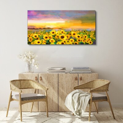 Obraz Canvas Západ slnka žlté kvety