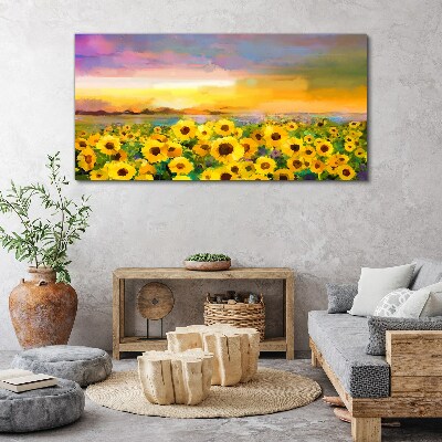 Obraz Canvas Slnečnice v lúčoch slnka